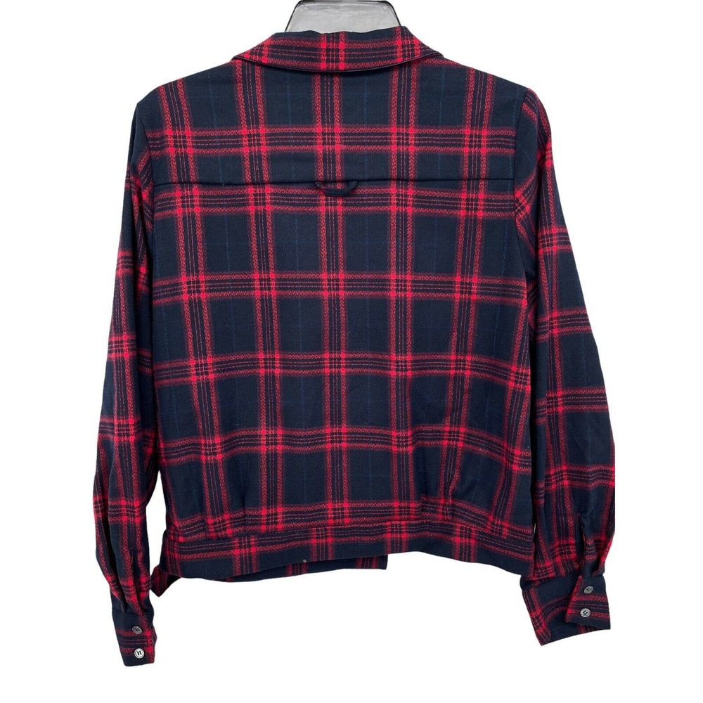 FRNCH Paris Coat Jacket With Buckle In Plaid Size Large - Picture 2 of 9